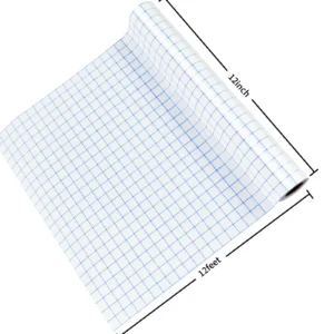 Cricut-kompatibel – 3,6 Meter Transferfolie mit Ausrichtungsgitter (transparent & selbstklebend)