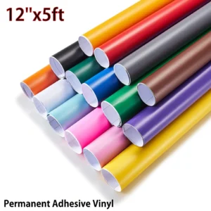 Cricut-kompatibel – 10er-Set Permanentklebende Vinylrollen (30×152 cm) – Selbstklebende Folie für Tassen, Fenster & mehr